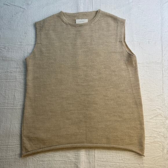 Lauren Manoogian Sleeveless Base Shell Midi Skirt Set Ecru Slub 1 / Small Alpaca - Picture 11 of 16